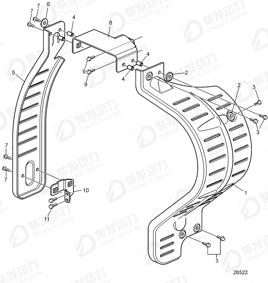 VOLVO Belt protector 21990237 Drawing